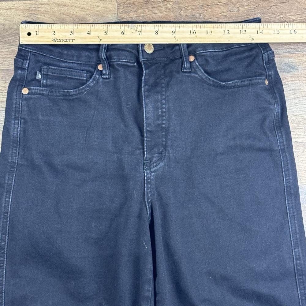 Judy Blue Jeans 11/30 Black High Waist Cropped Wide Leg Raw Hem - Picture 6 of 12